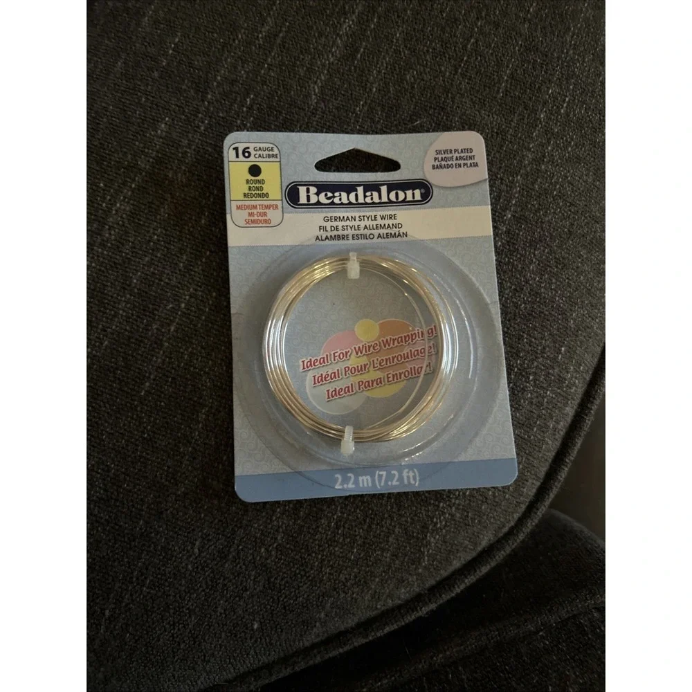Beadalon® German Style Wire, Round/Silver Plated, 16 Gauge 2.2 Meters (7.2ft)